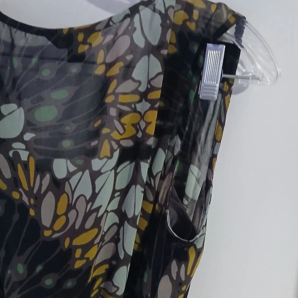 Banana Republic Women's Sheer Floral Wrap Dress SZ 8 GUC - Picture 9 of 13